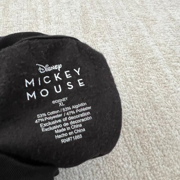 Disney Mickey Mouse Crew Neck Black Sweatshirt XL - Picture 2 of 9